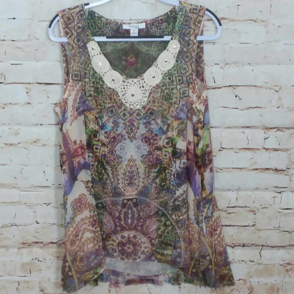 Style & Co Boho print sleeveless top